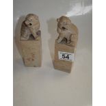 Pair of soap stone figures