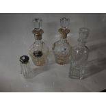 3 Decanters and Sugar pot (Bands Silver)