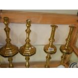 2 pairs of antique candlesticks