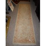 Beige and pink patterned rug (2.4m x 0.75m)