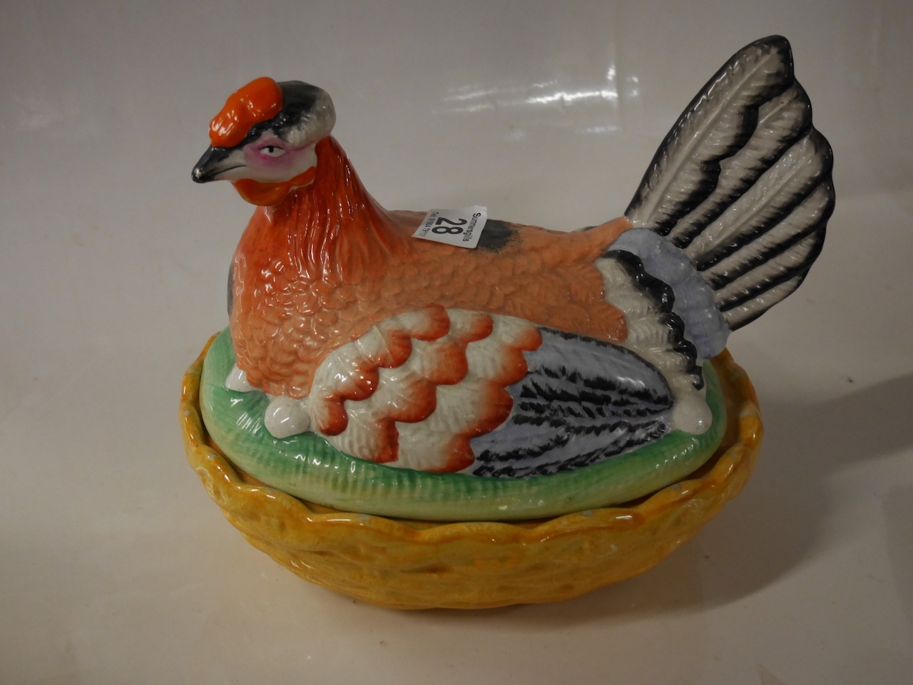 Staffordshire Hen ( crack to lid )