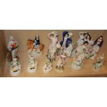 Collection of Staffordshire figures