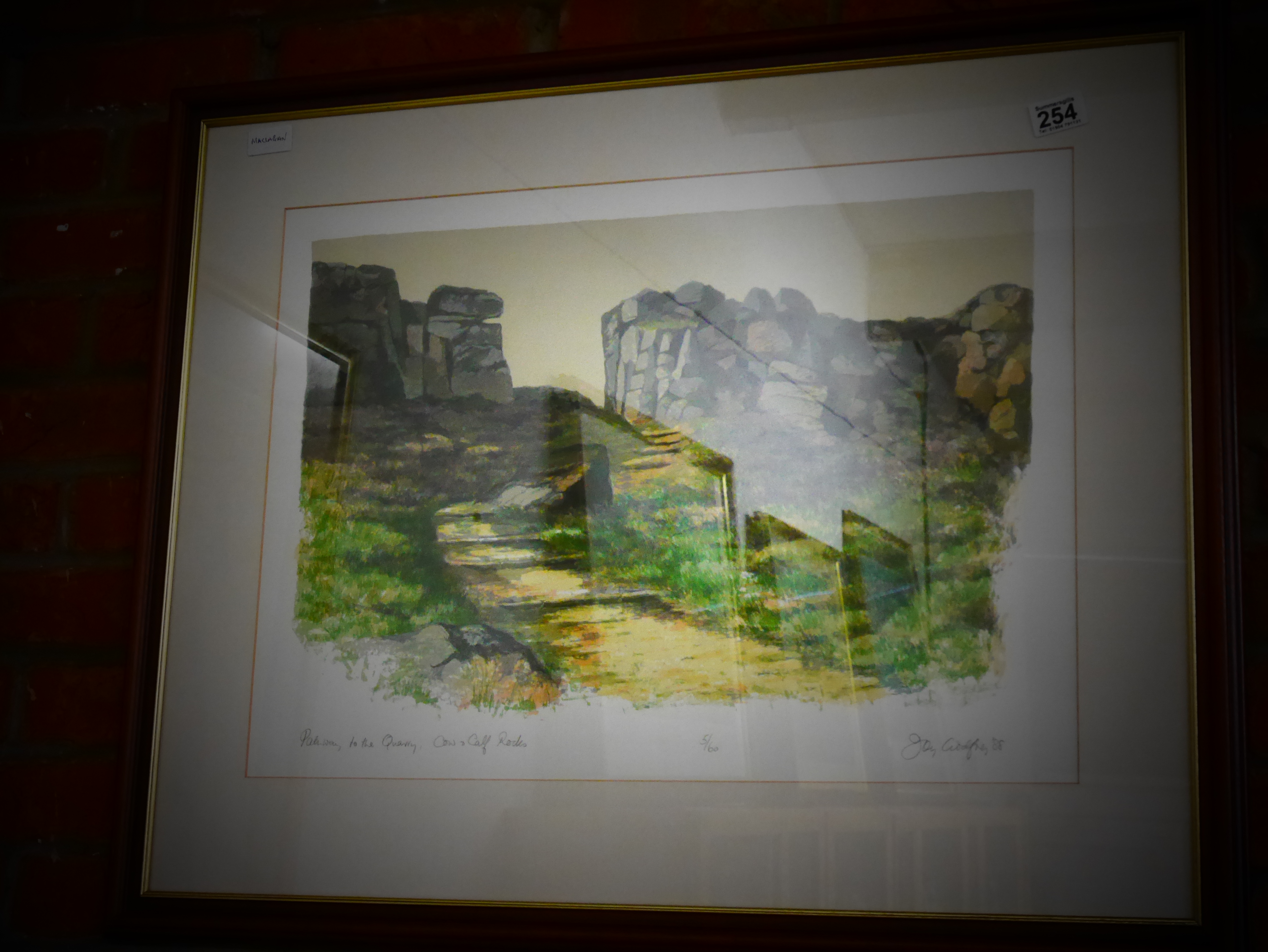 Watercolour of cow and calf rocks by Joy Godfrey