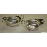 Pair of Chester silver sauceboats by George Nathan and Ridley Hayes