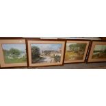 5 framed pictures country scenes