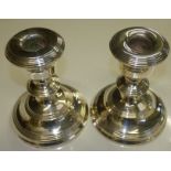 Pair of silver candlesticks by Broadway and co. Birmingham