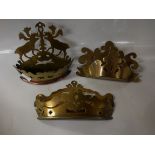 Antique brass wall pockets (Trench Art)