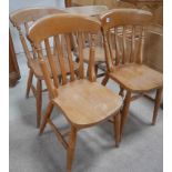 4 pine chairs