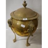 Antique brass coal scuttle