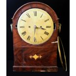 A LATE 18th CENTURY MAHOGANY DOUBLE FUSEE BRACKET CLOCK, having brass ring handles and pierced