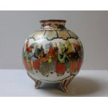 KUTANI, A LATE 19TH/ EARLY 20TH CENTURY JAPANESE GLOBULAR PORCELAIN VASE Hand painted with elders