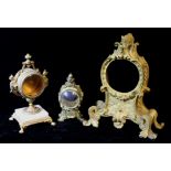 A COLLECTION OF 19th CENTURY FRENCH BRONZE ORMOLU MANTLE CLOCK CASES, a Rococco style case with