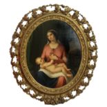 ELISABETTA BENATO-BELTRAMI, 1813- 1888, ITALIAN, AN OVAL OIL ON CANVAS Madonna and child in a