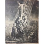 REMBRANDT HARMENSZOON VAN RIJN, 1606 - 1669, ETCHING WITH ENGRAVING 'The Descent from The Cross'