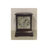 A MID 19TH CENTURY MAHOGANY CASED MANTEL CLOCK With silvered dial, single fuseé movement. (23cm x