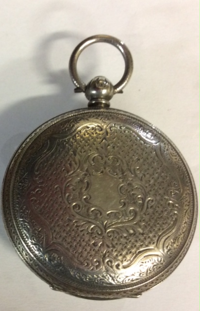 A VICTORIAN SILVER LADIES' POCKET WATCH Key wound with Roman numeral number markings, hallmarked