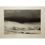 NORMAN ACKROYD CBE b1938, A BLACK AND WHITE ETCHING, landscape view of Wharfdale,limited edition