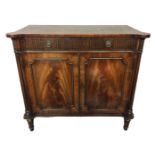 AN EARLY 20TH/MID CENTURY MAHOGANY SIDE CABINET, In the regency style with one long drawer above