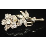 A VICTORIAN DIAMOND-SET FLOWER FORM BROOCH, set throughout with old and rose-cut diamonds in