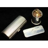 A COLLECTION OF CONTINENTAL SILVER TRINKET BOXES To include a cylindrical box with engine turned