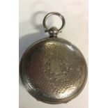 A VICTORIAN SILVER LADIES' POCKET WATCH Key wound with Roman numeral number markings, hallmarked