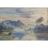 CAPTAIN LANGSTON PARNELL, DSO, OBE, RN, 1880-1968, WATERCOLOUR Landscape, tall ships in a harbour,