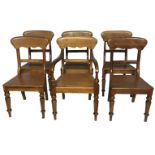 A SET OF SIX 19TH CENTURY SOLID SATIN BIRCH COUNTRY DINING CHAIRS To include five standard chairs