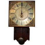 GEORGE GUEST, AN 18TH CENTURY BRASS FUSÉE LONGCASE CLOCK MOVEMENT Having four cast corner