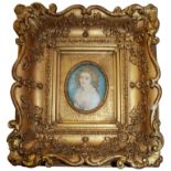 CIRCLE OF RICHARD COSWAY, R.A., 1742 - 1821, AN 18TH CENTURY OVAL MINIATURE ON IVORY Portrait of a
