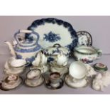 A COLLECTION OF 20TH CENTURY POTTERY ITEMS Including a large Copeland Italian Spode kettle, a blue