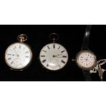 A COLLECTION OF THREE SILVER GENTS POCKET WATCHES 'Kay's Advance', screw wind with subsidiary