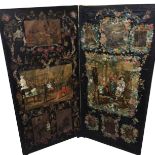 A 19TH CENTURY FOUR FOLD SCREEN With decoupage decoration, classical scenes, animals and foliage. (