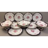 A LATE 19TH/EARLY 20TH CENTURY ROYAL CROWN DERBY PORCELAIN COMPORT SET Comprising two tazza