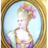 AN 18TH/19TH CENTURY OVAL MINIATURE ON TIN Portrait of a lady, along with an early 19th Century oval