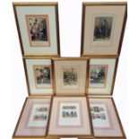 A SET OF FIVE COLOURED PRINTS Depicting various 19th Century interior scenes, sold together with