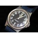 CABOT WATCH COMPANY, A LATE 20TH CENTURY STAINLESS STEEL MILITARY ISSUE GENT'S WRISTWATCH The