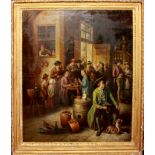 ORESTE DA MOLIN, 1856 - 1921, OIL ON CANVAS A fine 18th Century interior tavern scene, signed top