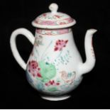 A YONGZHENG FAMILLE ROSE EWER AND COVER Of graceful pear form, having a long 'S' shaped spout,