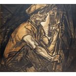 JAN TOOROP, 1858 - 1928, LITHOGRAPH PRINT Titled 'Minjnwerker', a miner, dated 1915 and held in a