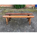 A PAIR OF 19TH CENTURY FRENCH OAK BENCHES