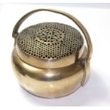 A BAITONG CYLINDRICAL HAND WARMER AND COVER, CIRCA 1800 Applied with a swing loop handle, the
