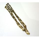 A VINTAGE 9CT GOLD NECKLACE Figaro link with dog clip clasp. (approx 29cm)