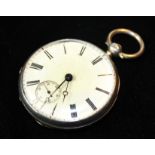 A VICTORIAN SILVER GENT'S POCKET WATCH The circular white dial with subsidiary seconds dial and