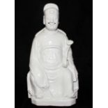 A BLANC DE CHINE SEATED FIGURE OF AN OFFICIAL KANGXI The bearded sage with serene expression,