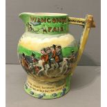 CROWN DEVON FIELDINGS, A WIDECOMBE FAIR MUSICAL JUG. (19cm)