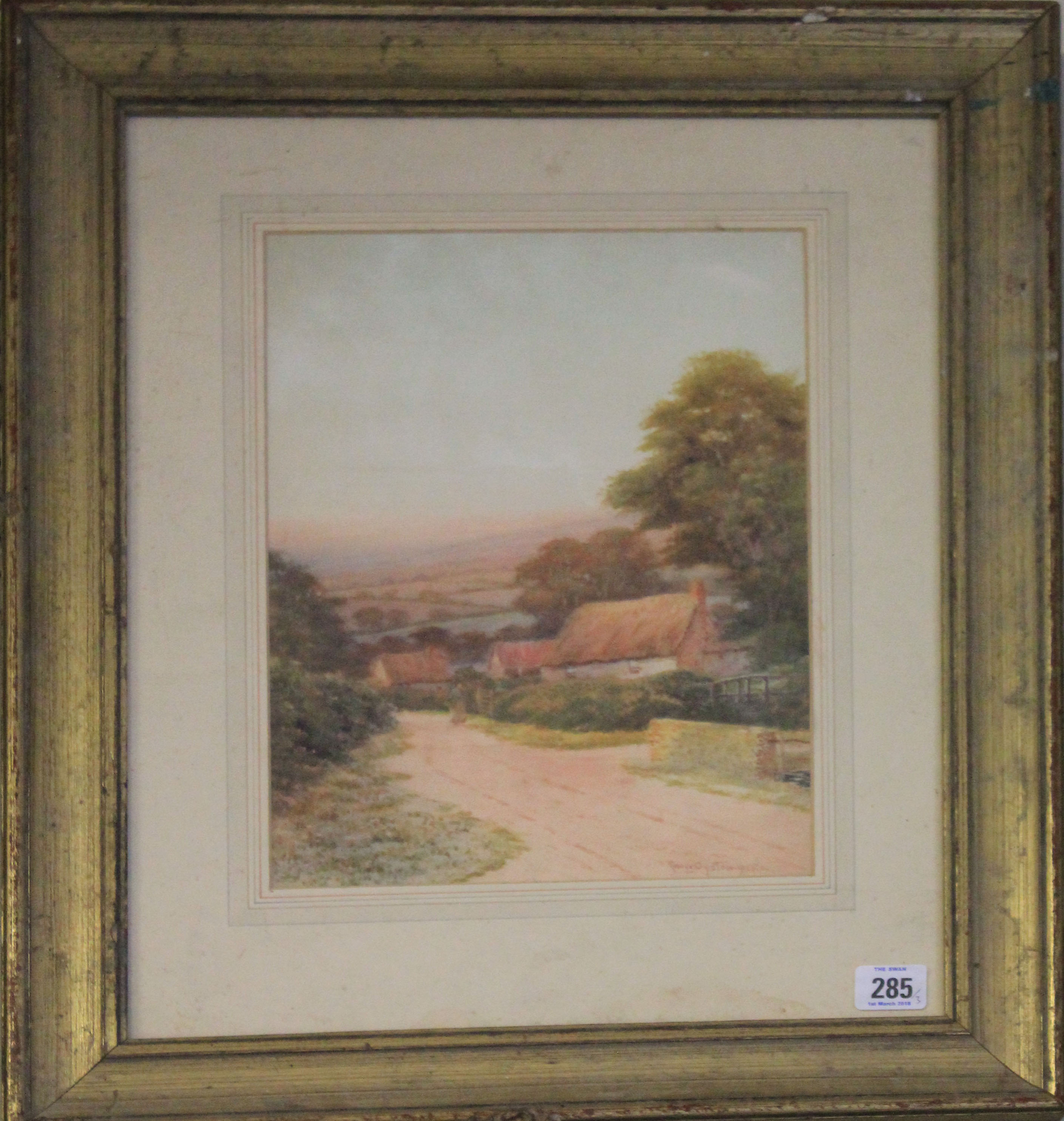 GEORGE OYSTON, 1860 - 1837, WATERCOLOUR Landscape, country cottage ,together with a similar scene,