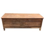 A 19TH CENTURY FRENCH ELM COFFER