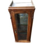 AN EARLY 20TH FRENCH WALNUT TABLE TOP DISPLAY CABINET