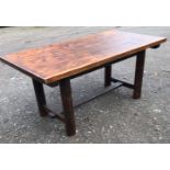 AN EARLY 20TH CENTURY FRENCH PINE DINING TABLE