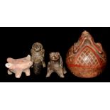 A COLLECTION OF PRE COLUMBIAN INCA /MAYAN STYLE POTTERY ARTEFACTS Comprising a terracotta